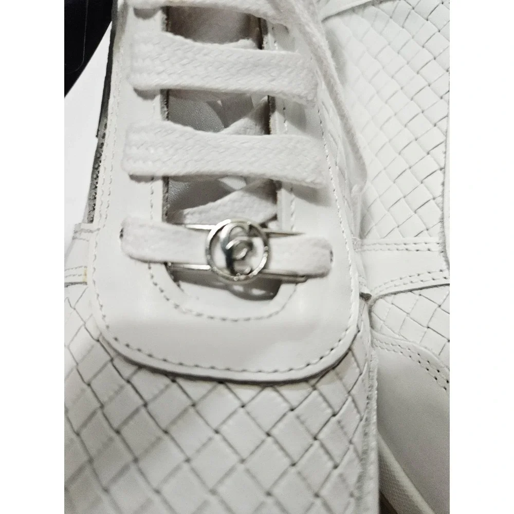 Carmela Women's Casual Wedge Leather Sneakers, Size Euro 40 White‎